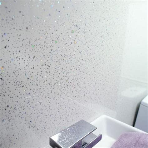 Platinum White Sparkle Large 10mm Thick Bathroom Shower Panel 24m X 1