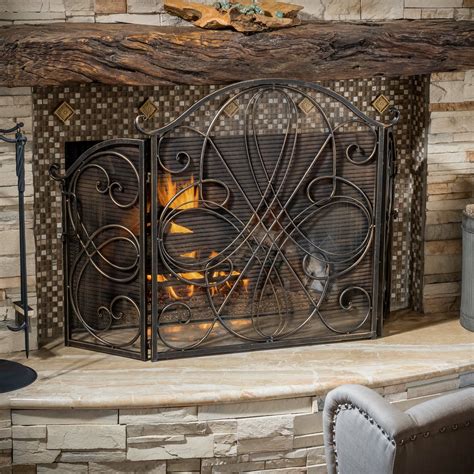 Home Loft Concepts Oxford 3 Panel Iron Fireplace Screen And Reviews Wayfair
