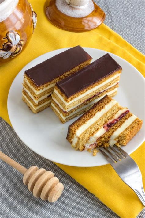 Honey Cake Slices Slovakian Petit Fours Recipe Happy Foods Tube