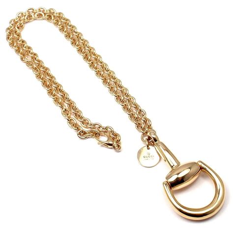 Gucci Gold Horsebit Pendant Link Necklace At 1stdibs
