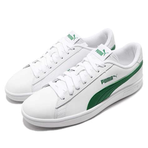Puma Smash V2 L White Green Men Women Unisex Casual Shoes Sneakers