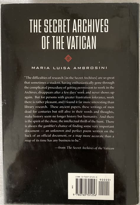 The Secret Archives Of The Vatican By Maria Luisa Ambrosini With Mary