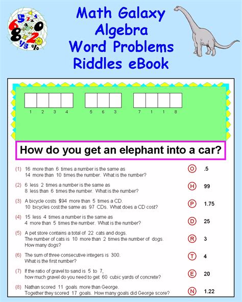 Algebra Riddle Worksheets