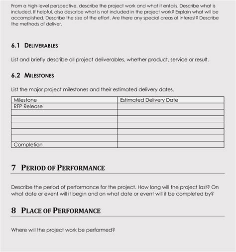 Free Statement Of Work Sow Templates Excel Word