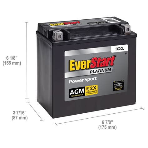 Buy Everstart Premium Agm Power Sport Battery Group Size Es Tx20l 12