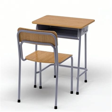 School Desk And Chair V2 3d Model 19 Max Fbx 3ds Obj C4d Free3d