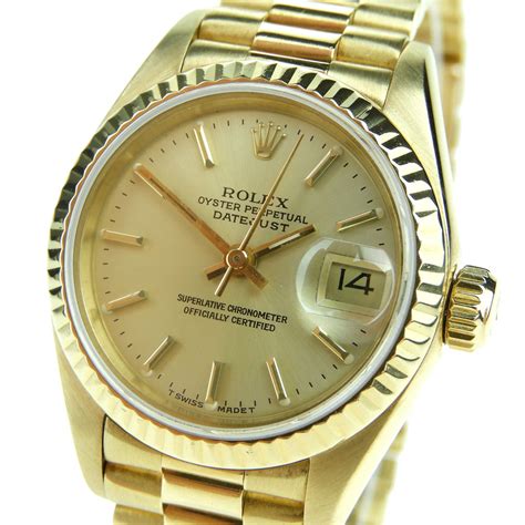 Rolex Lady Datejust Oyster Perpetual 18k Gold 69178 Parkers Jewellers