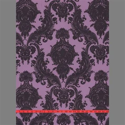 Purple Heirloom Damask Velvet Flocked Wallcovering By Burke Decor