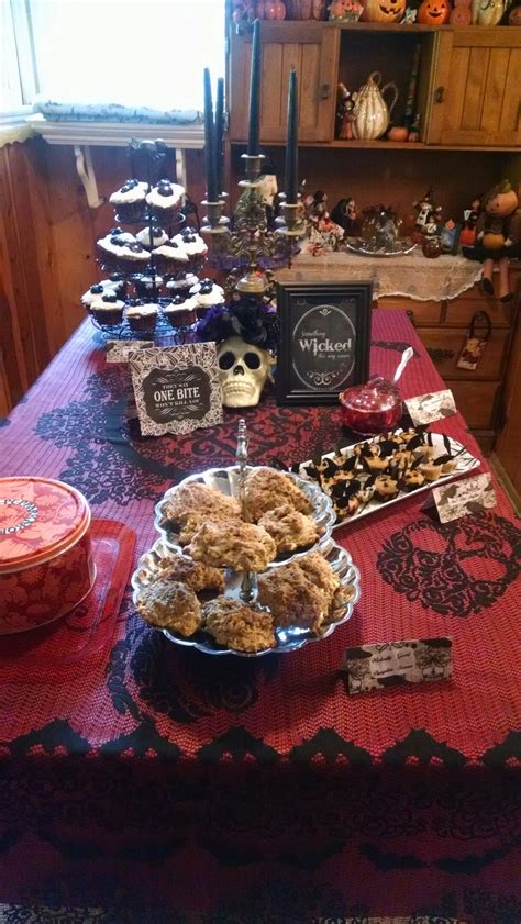 Gothic Halloween Tea Party Food Table Halloween Tea Party Mad Hatter