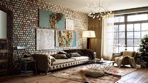 Living Room Design Ideas Exposed Brick: Country House Lounge With