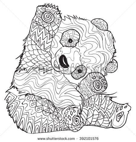 Maybe you would like to learn more about one of these? Hand drawn Coloring pages with panda, illustration for ...