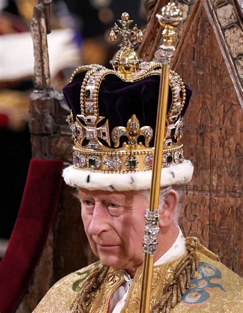 photos show the moment charles was officially crowned king making history as the oldest british