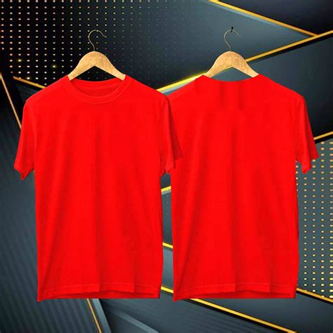 Detail Mentahan Kaos Polos Merah Maroon Depan Belakang Koleksi Nomer 34
