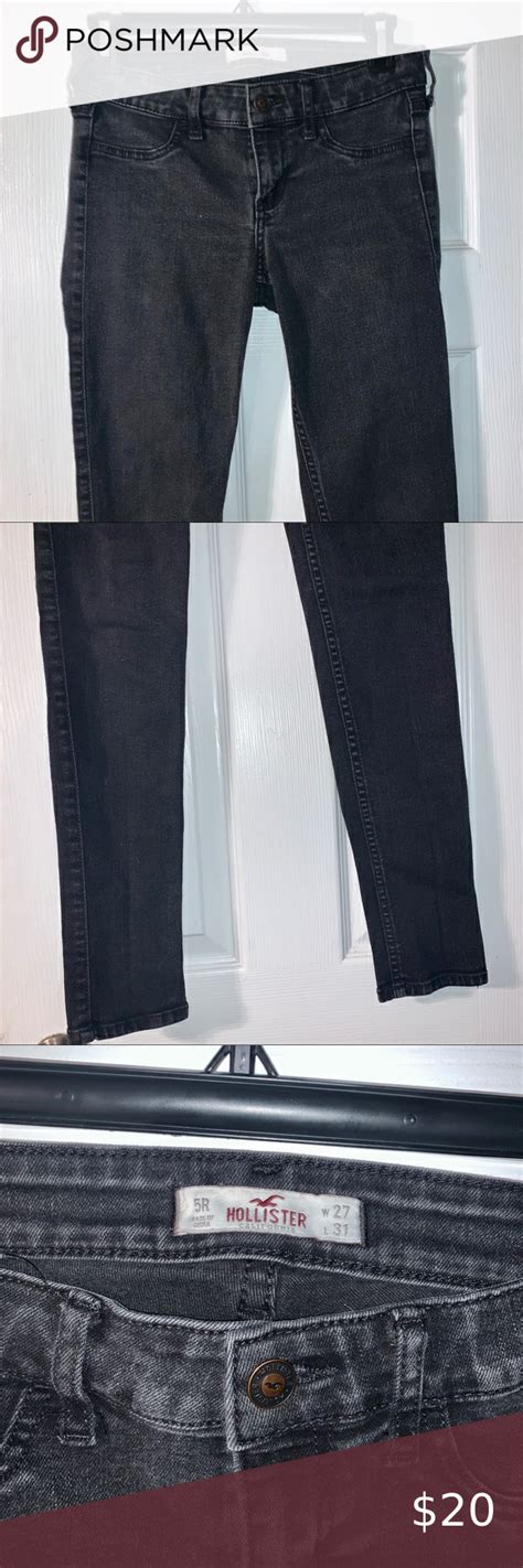 hollister jeans black skinny jeans size 5 r jeggings width 27 length 31 in perfect condition