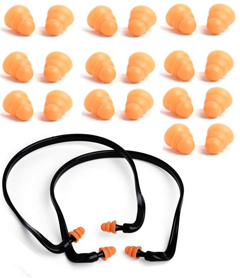 20 Pairs Corded Foam Ear Plugs Disposable Noise Cancelling Individually