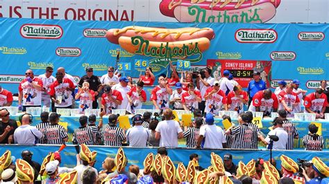 Nathans Hot Dog Eating Contest 2022 In New York City Live Youtube