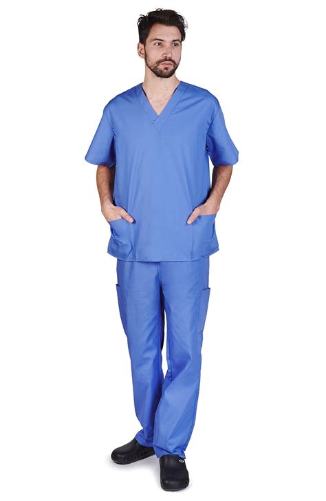Natural Uniforms Men Scrub Set Men Medical Uniforms 102 Ceil Blue
