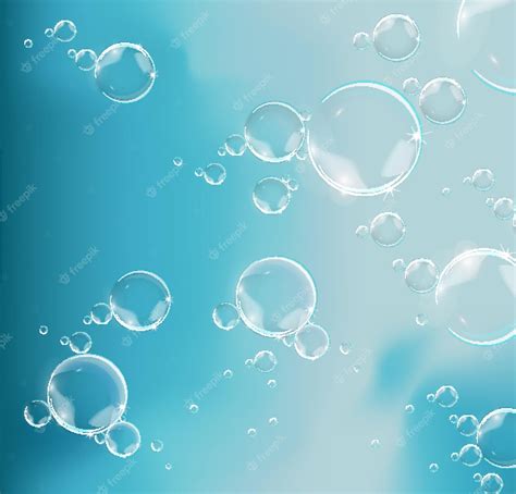 Premium Vector Bubbles In Water On Blue Background Horizontal Vector