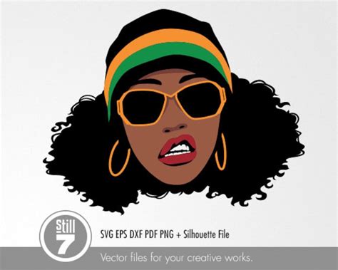 African American Woman Svg 2 With Sunglasses Svg Cutting Etsy