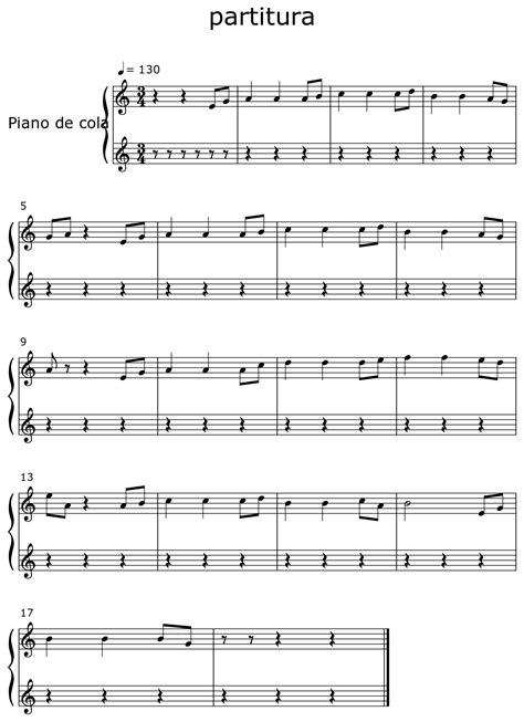 Partitura Sheet Music For Piano
