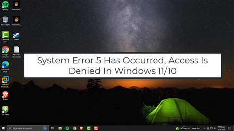 System Error 5 Has Occurred Access Is Denied Troubleshooting Steps