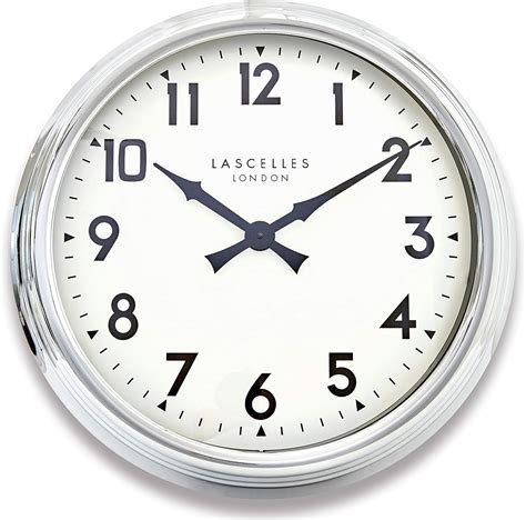 Large Chrome Wall Clock 60cm Uk Kitchen And Home