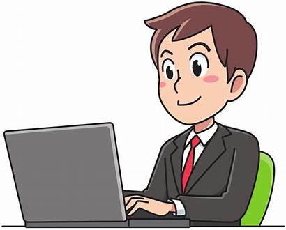 Clip Clipart Working Business Person Laptop Onlinelabels