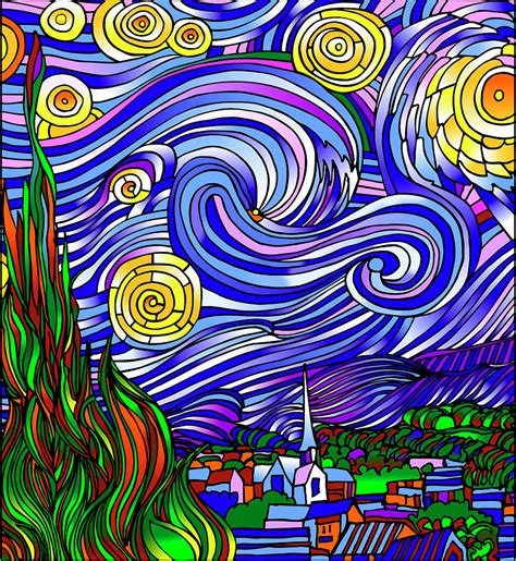 Starry Night 1 Digital Art By Howie Green Pixels
