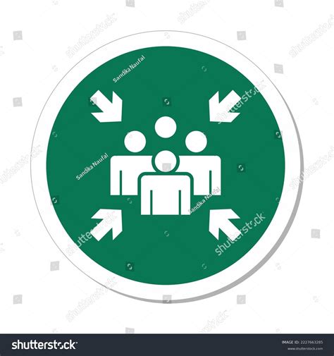 Iso Circle Sign Evacuation Assembly Point Stock Vector Royalty Free