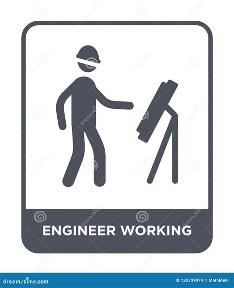 Engineer Working Icon In Trendy Design Style Engineer Working Icon