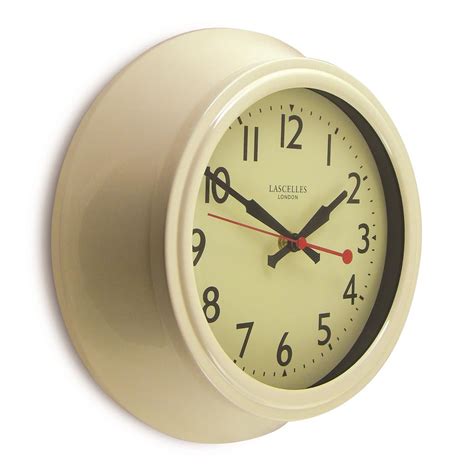 Retro Cream Metal Wall Clock Lascelles Dial 255cm All Clocks