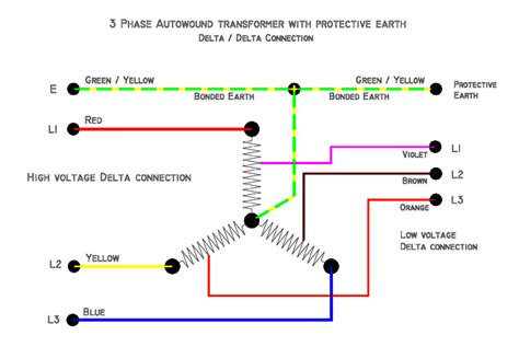 Single phase voltage is the voltage between a phase and neutral. 3-Phase Autowound Transformer with Protective Earth (Delta/Delta Connection) - Electrical Blog