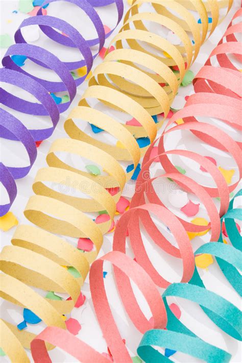 Colourful Party Paper Ribbons And Confetti Stock Image Image Of Heap