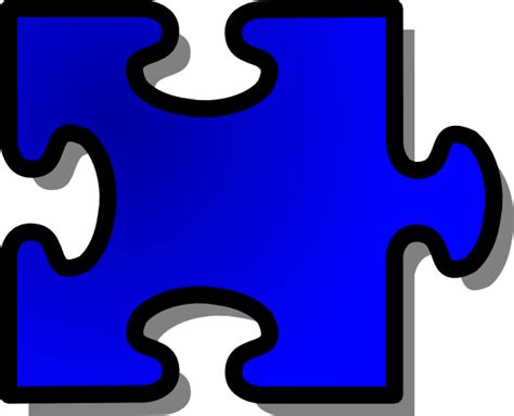 Blue Jigsaw Piece Clip Art 106639 Free Svg Download 4 Vector
