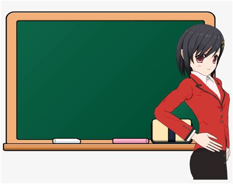 Anime Girl School Chalkboard Icons Png Teacher And Blackboard Cartoon