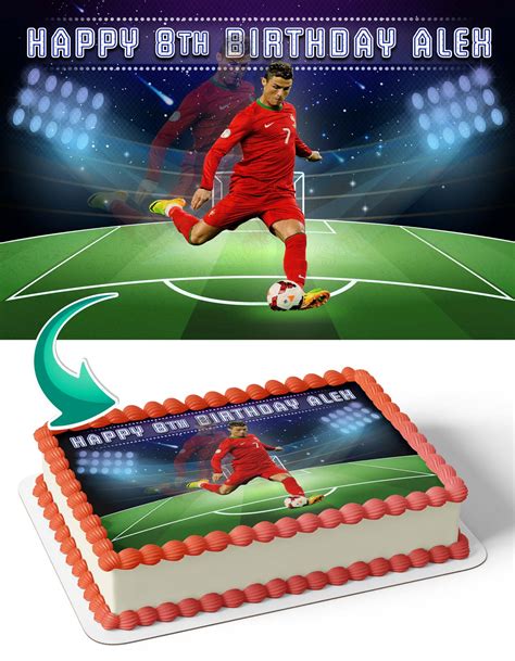 Cristiano Ronaldo Cr7 Star Soccer Edible Cake Toppers Ediblecakeimage