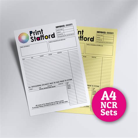 A4 Ncr Sets Duplicate Triplicate Free Delivery