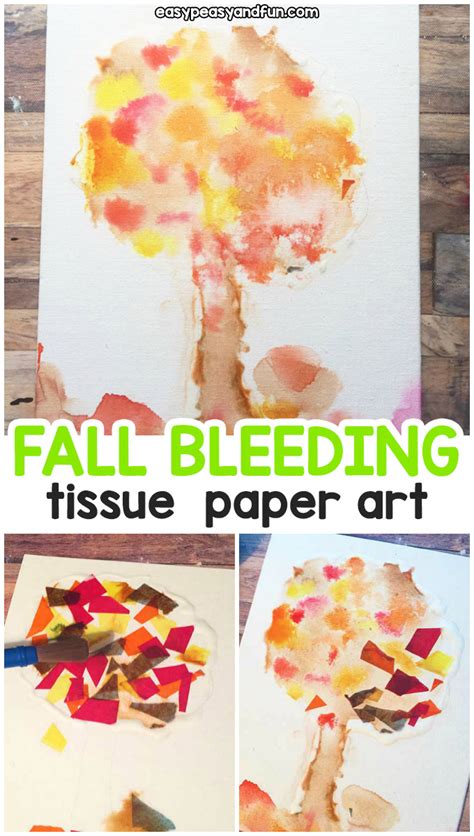 Fall Bleeding Tissue Paper Art Easy Art Idea For Kindergarten Easy