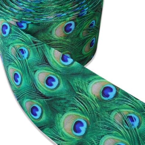 Buddly Crafts Peacock Feathers Print Grosgrain Ribbon Ebay