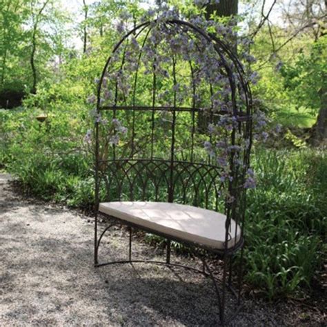 Vintage Rectory Metal Garden Arbour Bench Metal Arbor Arbor Bench Garden Furniture Sets