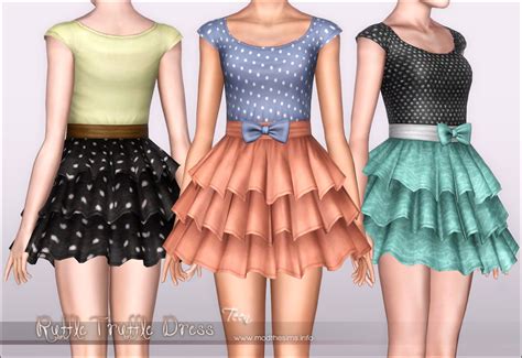 Mod The Sims Ruffle Truffle Layered Mini Dress For Females Teen