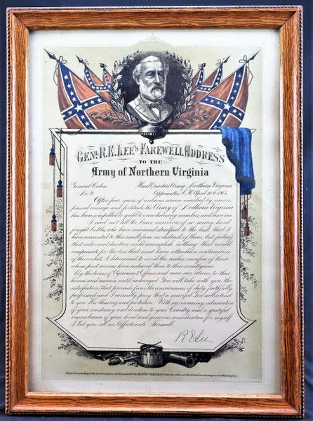 General Robert E Lees Farewell Address General Orders 9 Sold