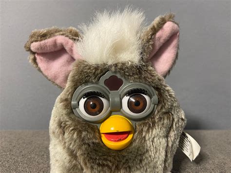 Vintage Furby 1999 Furby Buddy Plush Toy Gray Like Pet Tiger Etsy