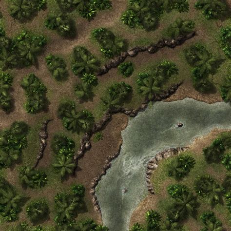 Jungle Hills River Wilderness Adventure Map Fantasy Map Town Map
