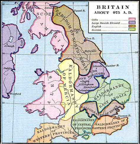 Britain Saxon History Map Of Britain Historical Geography