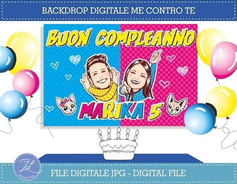 me contro te digital poster compleanno personalizzato etsy italia feste di compleanno a tema