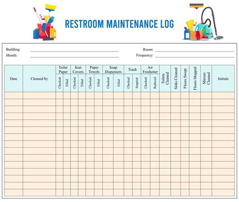 Bathroom Cleaning Log Sheet Template Cleaning Schedule Templates