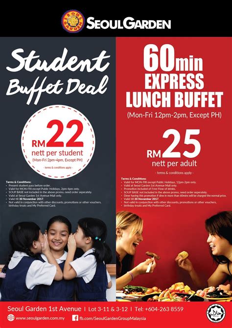 International cuisine is available for guests. Seoul Garden Weekday Lunch Buffet RM25, Student RM22 ...