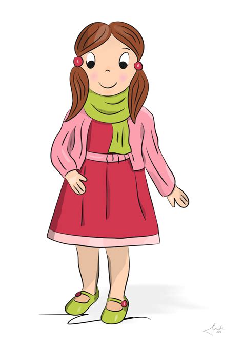 Little Lily Girl Illustration Draw Digital Illustration