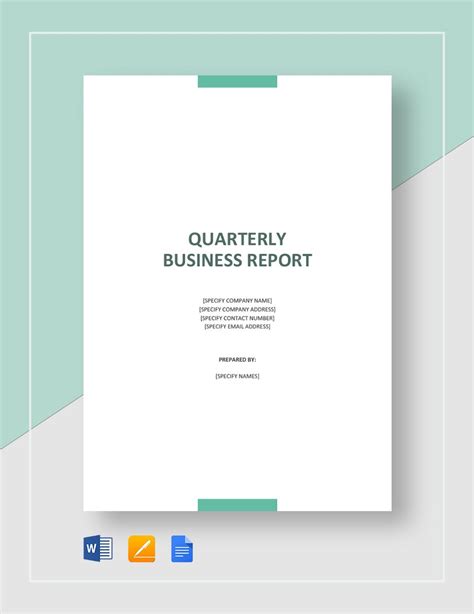 Quarterly Business Report Template In Word Pages Google Docs